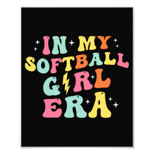 レトロのGroovy In My Softball Girl Era フォトプリント