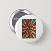 レトロのKeep Calm and Carry On 缶バッジ (正面&裏面)