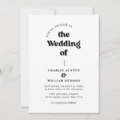 レトロのQRコード結婚すべて 招待状 (正面)