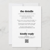 レトロのQRコード結婚すべて 招待状 (裏面)