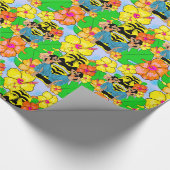 レトロのtikiのフラのハワイのギフト用包装紙の包装紙 ラッピングペーパー (角)