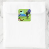 レトロのUrban Cartoon Couleスタンプ スクエアシール (バッグ)