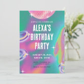 レトロのY2k誕生日パーティーの招待 招待状 (スタンド正面)