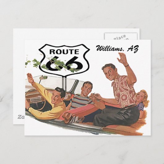 レトロはがきルート66ストーポバープロモロードトリップ ポストカード (正面/裏面)