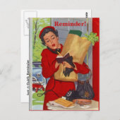 レトロはがきレディ忙しアポイントメントリマインダーPC ポストカード (正面/裏面)