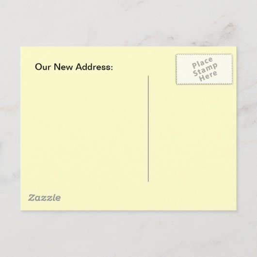 レトロはがきヴィンテージカップル発表引っ越しました 案内ポストカード (裏面)
