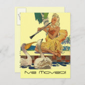 レトロはがきヴィンテージレディープールサイドスワントロピック 案内ポストカード (正面/裏面)