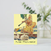 レトロはがきヴィンテージレディープールサイドスワントロピック 案内ポストカード (スタンド正面)