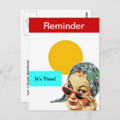 レトロはがき忙しレディアポイントメントアラームPC ポストカード (正面/裏面)