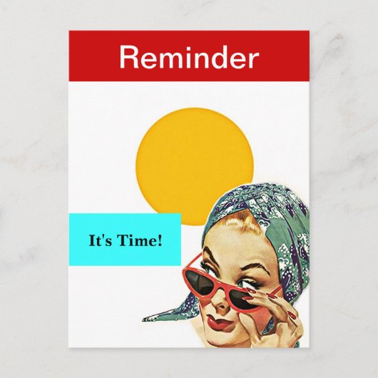 レトロはがき忙しレディアポイントメントアラームPC ポストカード (正面)