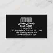 レトロはさみ櫛サロン美容師理容師店 名刺 (裏面)