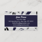 レトロはさみ櫛サロン美容師理容師店 名刺 (裏面)