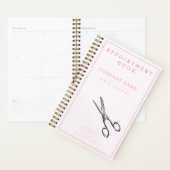 レトロはさみ – ピンクヘアサロンアポイントメント本 プランナー手帳 (ディスプレー)