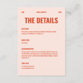 レトロはっきりしたとカラフルの結婚詳細 エンクロージャーカード (正面)