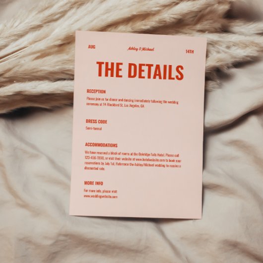 レトロはっきりしたとカラフルの結婚詳細 エンクロージャーカード