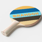 レトロはっきりしたの名ストライプの前の雑音 卓球ラケット (正面アングル)