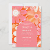 レトロはっきりしたアーチQRコード結婚式招待状 招待状 (正面)