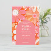 レトロはっきりしたアーチQRコード結婚式招待状 招待状 (スタンド正面)