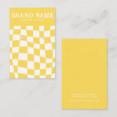 レトロはっきりしたイヤリング表示カードイエロー 名刺 (正面/裏面)