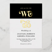 レトロはっきりしたウィー実在ド金箔結婚式招待状 箔招待状 (正面)