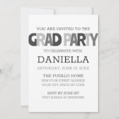 レトロはっきりしたオーバーサイズ白黒グラッドパーティー 招待状 (裏面)