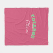 レトロはっきりしたカスタムカレッジネームブランケット フリースブランケット (正面(横))