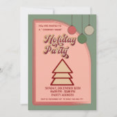 レトロはっきりしたカラフルおもしろい会社パーティの招待状 招待状 (正面)