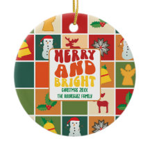 レトロはっきりしたカラフル名クリスマス