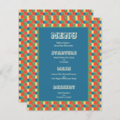 レトロはっきりしたカラーチェッカーパターンのメ結婚ニュー (正面/裏面)