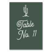レトロはっきりしたグリーンサグアーロカボスデザートズ結婚ーズ テーブルナンバー (正面)