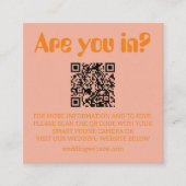 レトロはっきりしたグルーヴィウェディングRSVP エンクロージャーカード (正面)