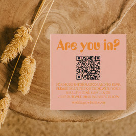 レトロはっきりしたグルーヴィウェディングRSVP エンクロージャーカード