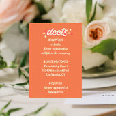 レトロはっきりしたグルーヴカラフルタイポグラフィ70年代結婚の エンクロージャーカード