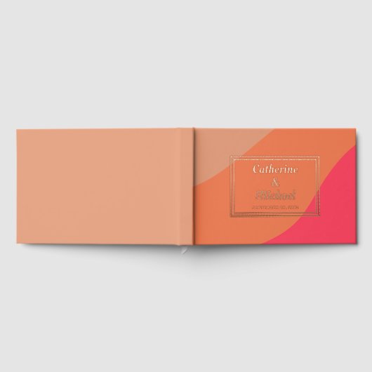 レトロはっきりしたグルーヴカラフルタイポグラフィ70年代結婚の ゲストブック (全面)