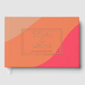 レトロはっきりしたグルーヴカラフルタイポグラフィ70年代結婚の ゲストブック (正面)