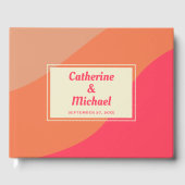 レトロはっきりしたグルーヴカラフルタイポグラフィ70年代結婚の ゲストブック (正面)