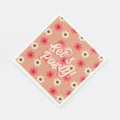 レトロはっきりしたグルーヴカラフルタイポグラフィ70年代結婚の スタンダードランチョンナプキン (角)