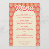 レトロはっきりしたグルーヴカラフルタイポグラフィ70年代結婚の メニュー (正面)