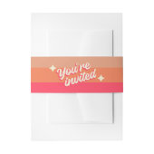 レトロはっきりしたグルーヴカラフルタイポグラフィ70年代結婚の 招待状ベリーバンド (正面例)