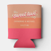 レトロはっきりしたグルーヴカラフルタイポグラフィ70年代結婚の 缶クーラー (裏面)