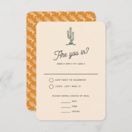 レトロはっきりしたサグアーロカクティデザートランドスケープ結婚ズ 出欠カード