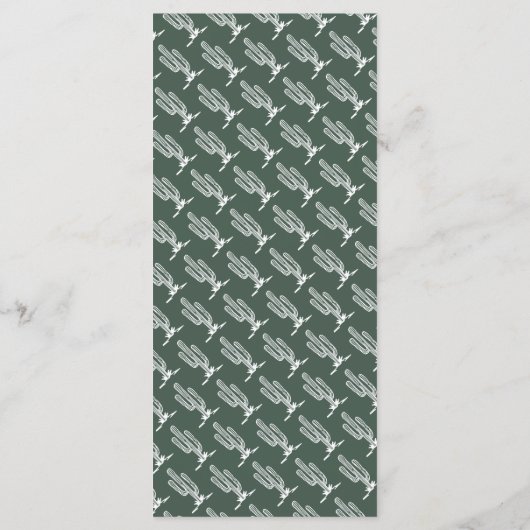 レトロはっきりしたサグアーロサボスデザートランドスケープ結婚ズ メニュー (裏面)