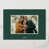 レトロはっきりしたスクリプトMerry Christmas 2写真 箔シーズンカード (裏面)