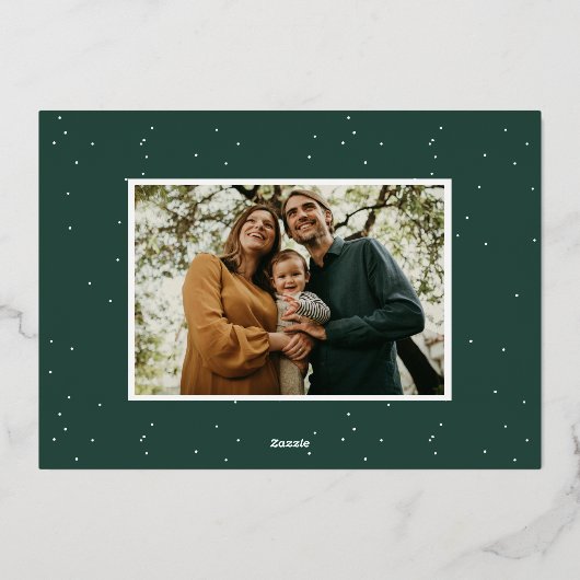 レトロはっきりしたスクリプトMerry Christmas 2写真 箔シーズンカード (裏面)