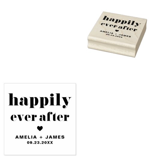 レトロはっきりしたタイポグラフィの後ずっと幸せ結婚に ラバースタンプ (押印)