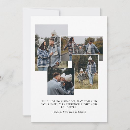 レトロはっきりしたタイポグラフィクリスマスアーチ写真 シーズンカード (裏面)