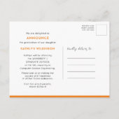 レトロはっきりしたタイポグラフィトレンディー写真おもしろい卒業 案内ポストカード (裏面)