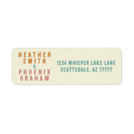 レトロはっきりしたタイポグラフィブライトカスタムウェディング ラベル