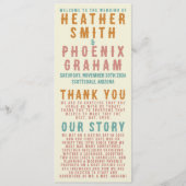 レトロはっきりしたタイポグラフィブライト結婚フォト プログラム (正面)