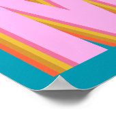 レトロはっきりしたタイポグラフィモノグラム文字(青) ポスター (角)